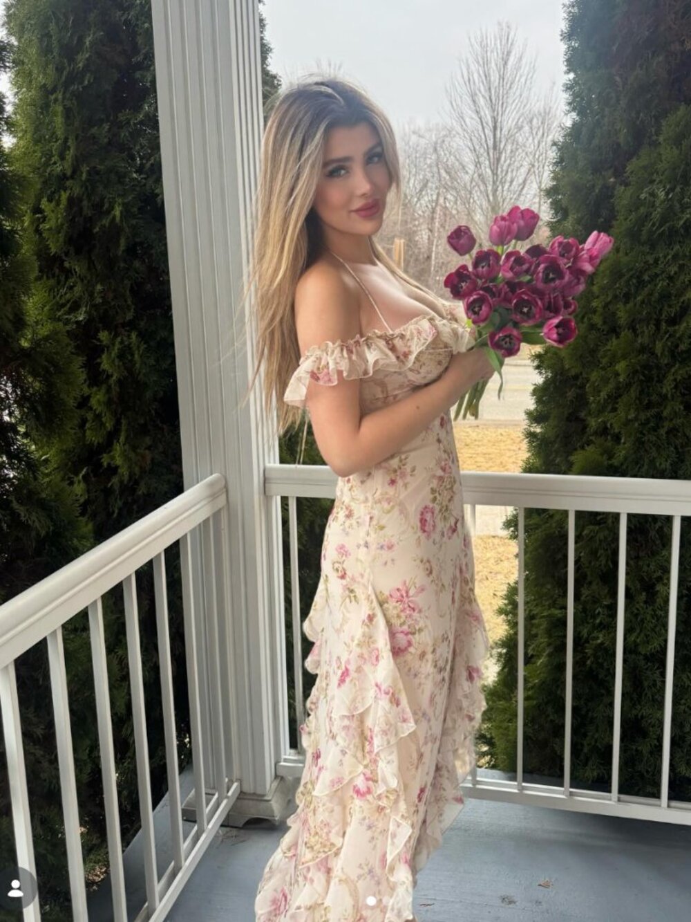 NEW LaceMade Rose Ruffle Bloom Dress Romantic Floral Cottagecore Size Medium